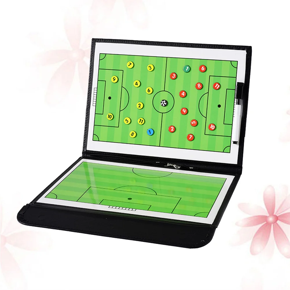 Papan Klip Magnetik Warna-warni 2.5 Seksion untuk Pelatih Sepak Bola, Dapat Digunakan Kembali, Dua Sisi, untuk Merancang Permainan, Papan Tulis Penghapus Kering dengan Spidol