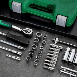 AIRAJ 53pcs Socket Set Car Repair Tool Ratchet Spanner Wrench Set with Bit Socket Metric And Extension Bar Auto Car Metalworking