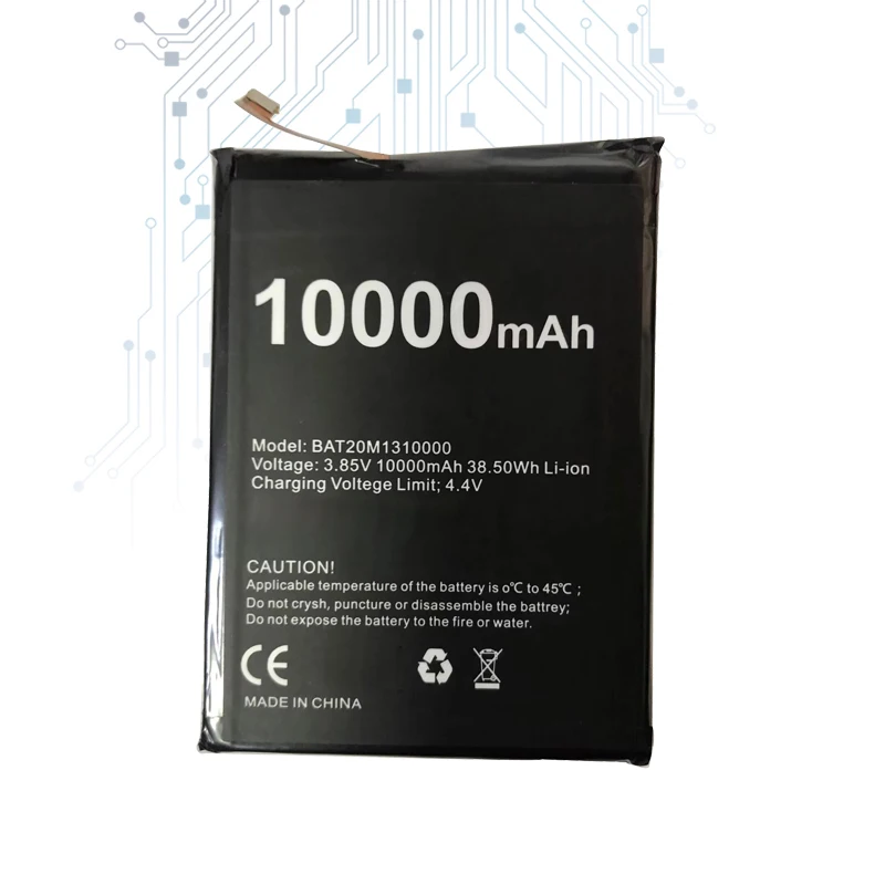 Mobile Phone Battery For DOOGEE S88 Plus 10000Mah High Capacity Long Standby Time BAT20M1310000 Batteria