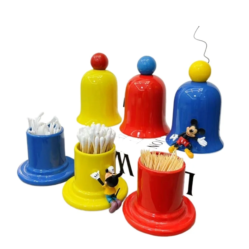 

Toothpick holder Ceramic household living room dental floss Creative high-value cotton swab jar Cute storage box Toothpick box