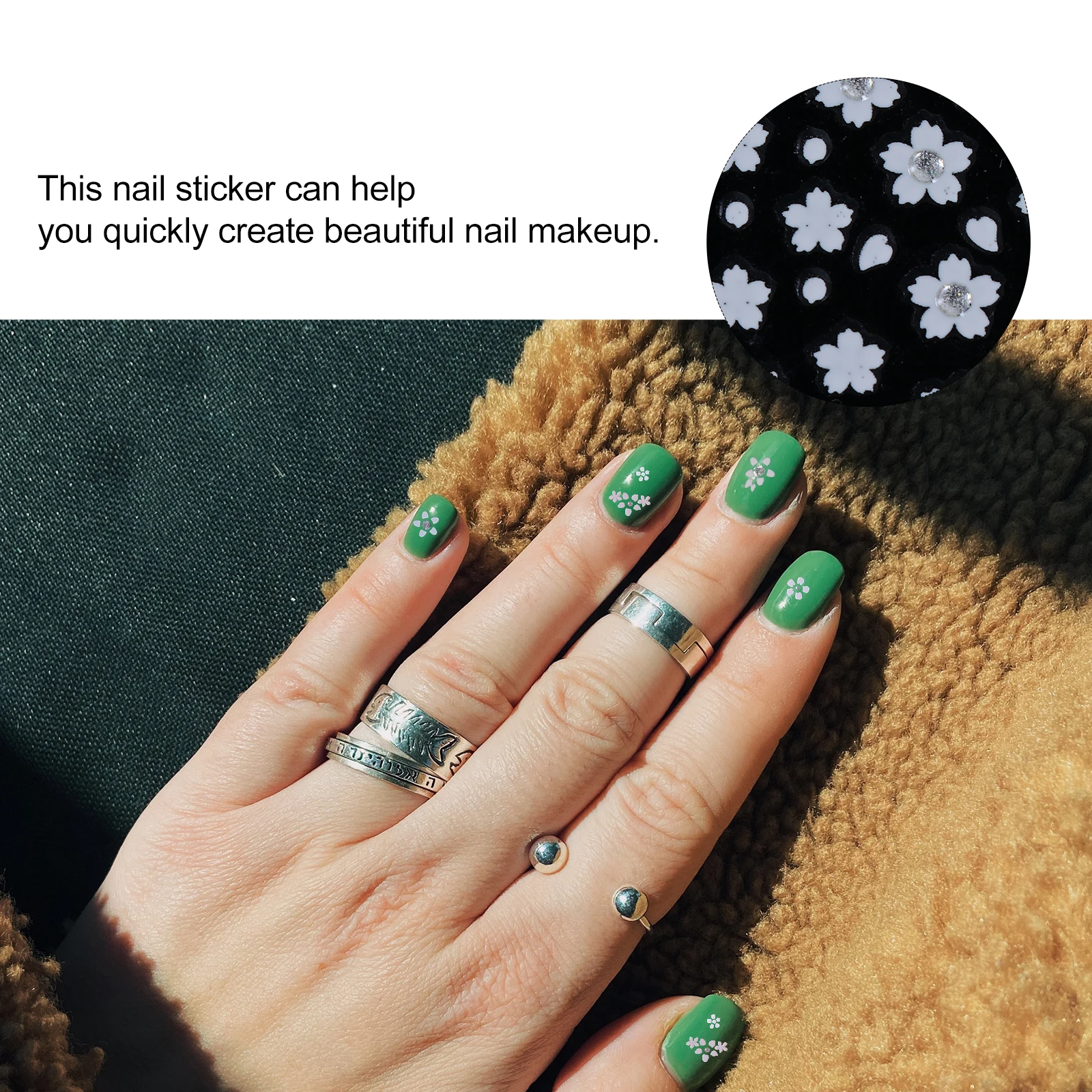 

30 Sheets Nail Art Stickers Beige Rhinestones Decals Christmas Accessories Snowflake DIY Stickers Premium Material Lightweight