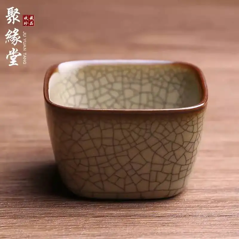 Legendary Ge Kiln Master's Longquan Celadon Master You Chao's Fully Handmade Cup, Ru Porcelain Tea Set With Ice Crackle