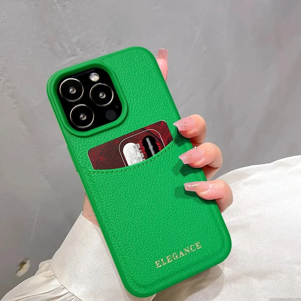 

The New Model Is Suitable for iPhone 14 Pebbled Card Phone Case 13promax All-inclusive Drop Resistant 12 12pro Leather Cover