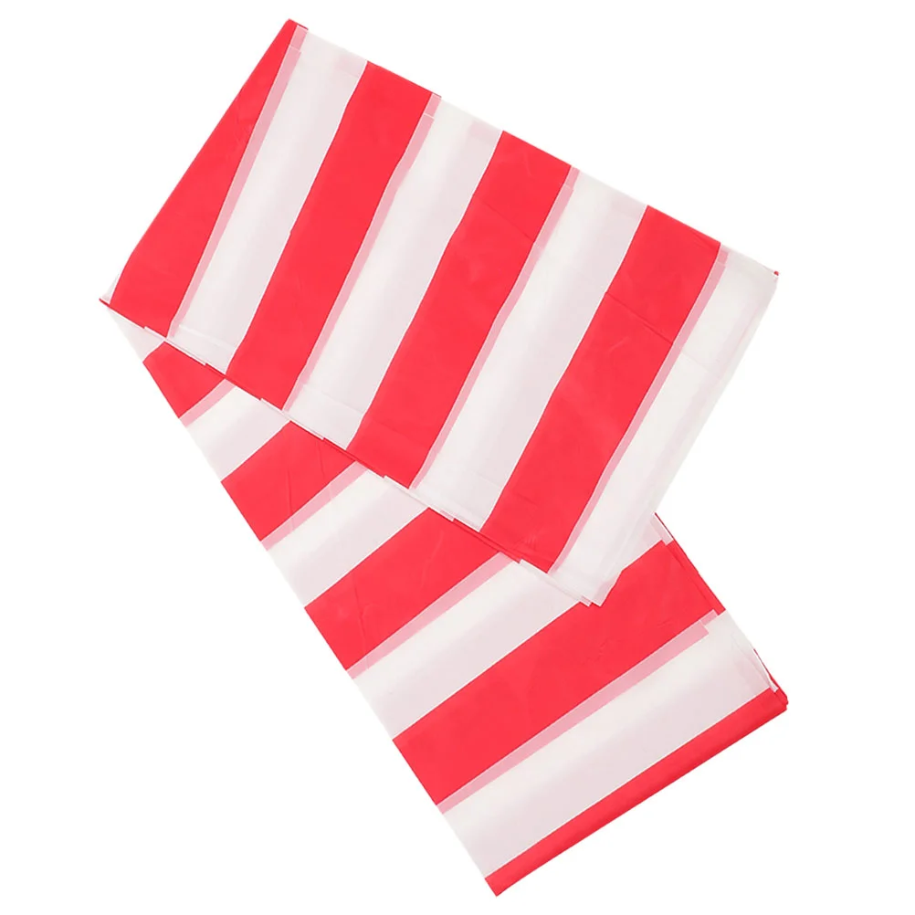 Rectangle Tablecloth Fitted Circus Party Reusable Plastic Covers Stripe Tablecloths Decorate Birthday Striped Banquet