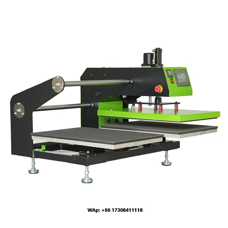 Electric Double Station Heat Press Machine Flatbed Printer for T-shirts Pillow Cloth Bags Mouse Pad & Apron for Garment Printing