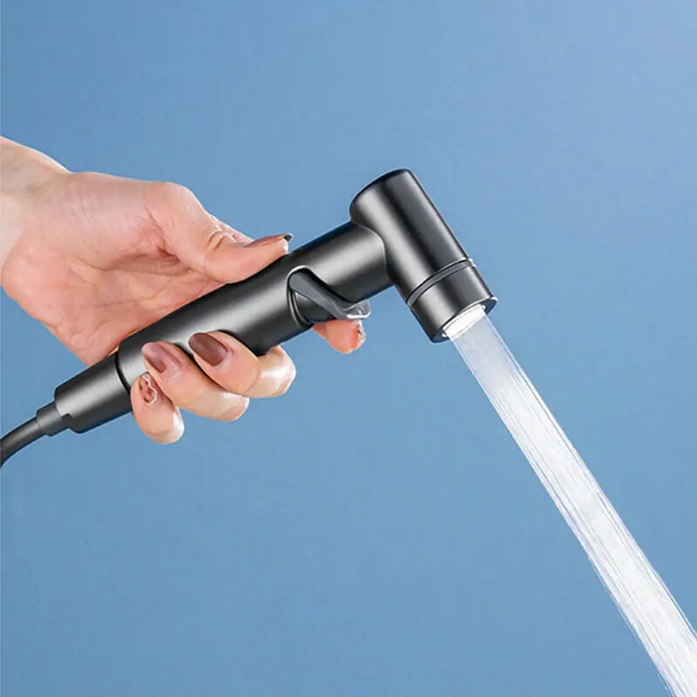 New High Pressure Spray Shower Head ABS Bathroom Sprayer Adjustable Handheld Toilet Bidet Douche Bathroom Accessories Silver