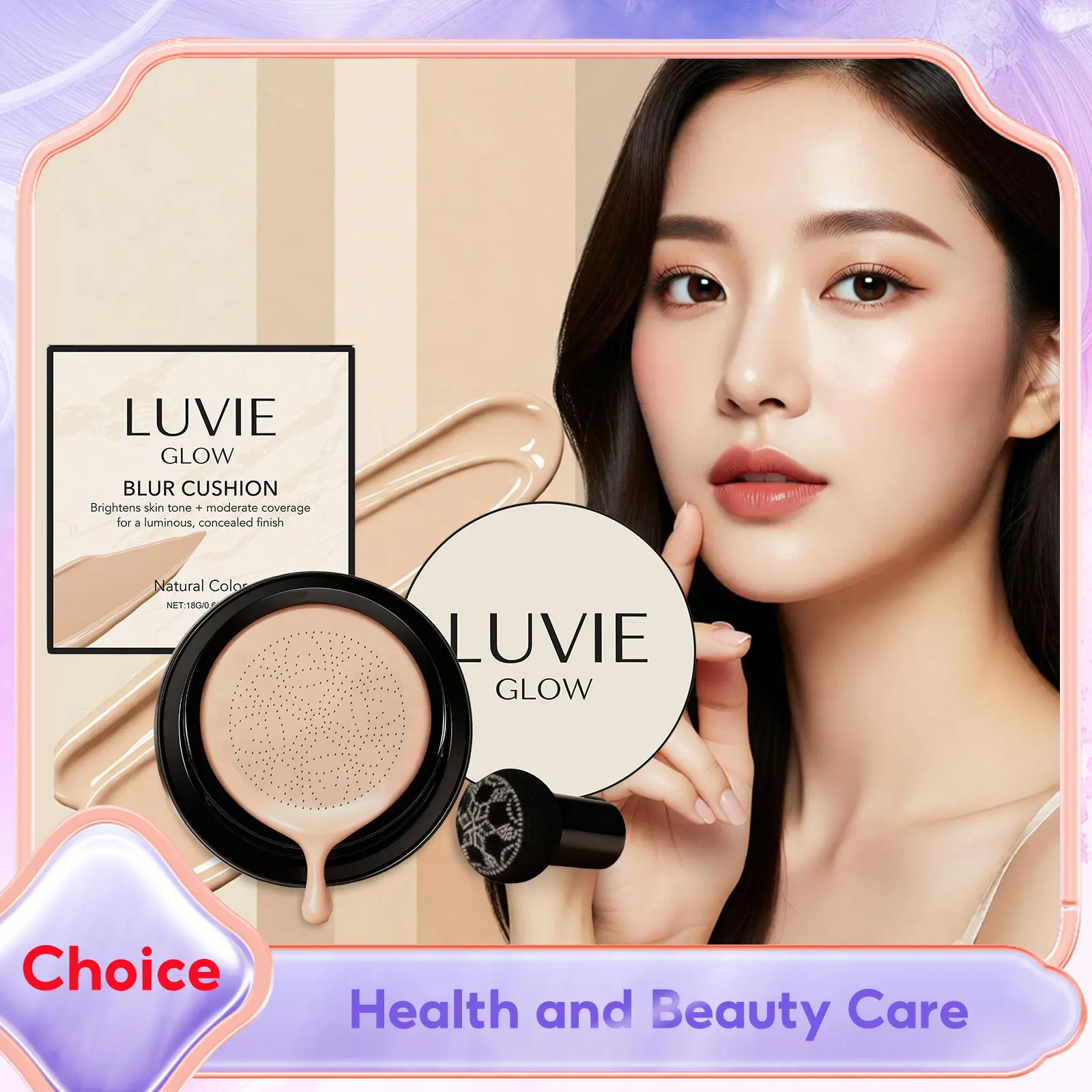 버섯 모양 에어 쿠션 CC 크림 완벽한 커버력 보습 브라이트닝 컨실러 페이스 메이크업 파운데이션 성숙한 피부용