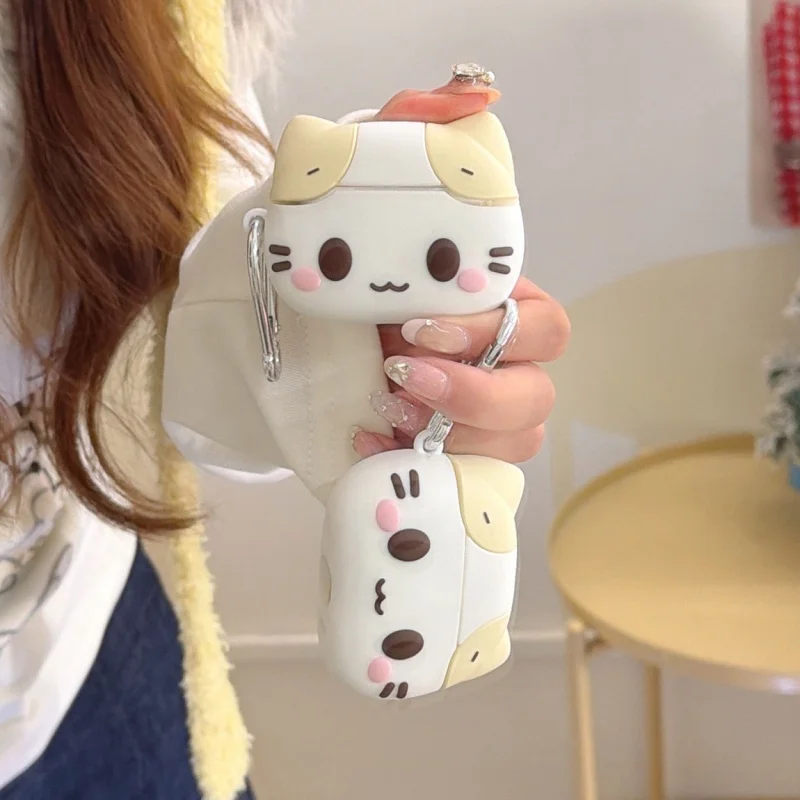 

Korean Cute Cartoon Cat Earphone Case For Apple Airpods 4 3 Pro 2 Cover Silicone Headphone Cases For Airpod Pro3 Headset Funda