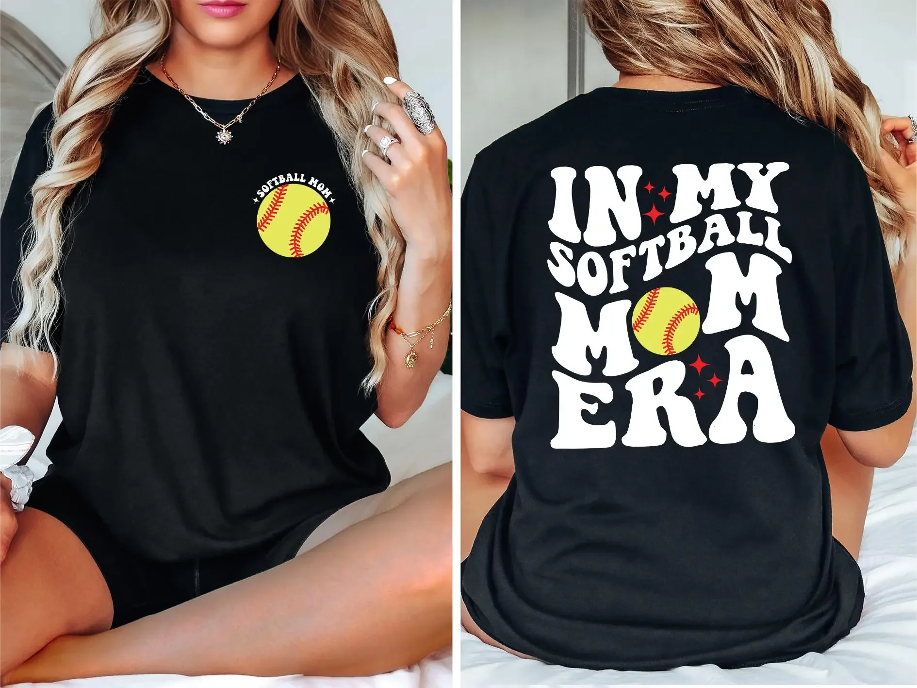 In My Softball Mom Era T Shirt Game Day Lover Retro Youth