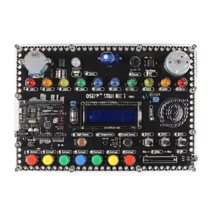 Kit STEM DIY, module de développement intégré avec kit de démarrage Arduino OSEPP UNO R4 pour la programmation électronique pour débutants