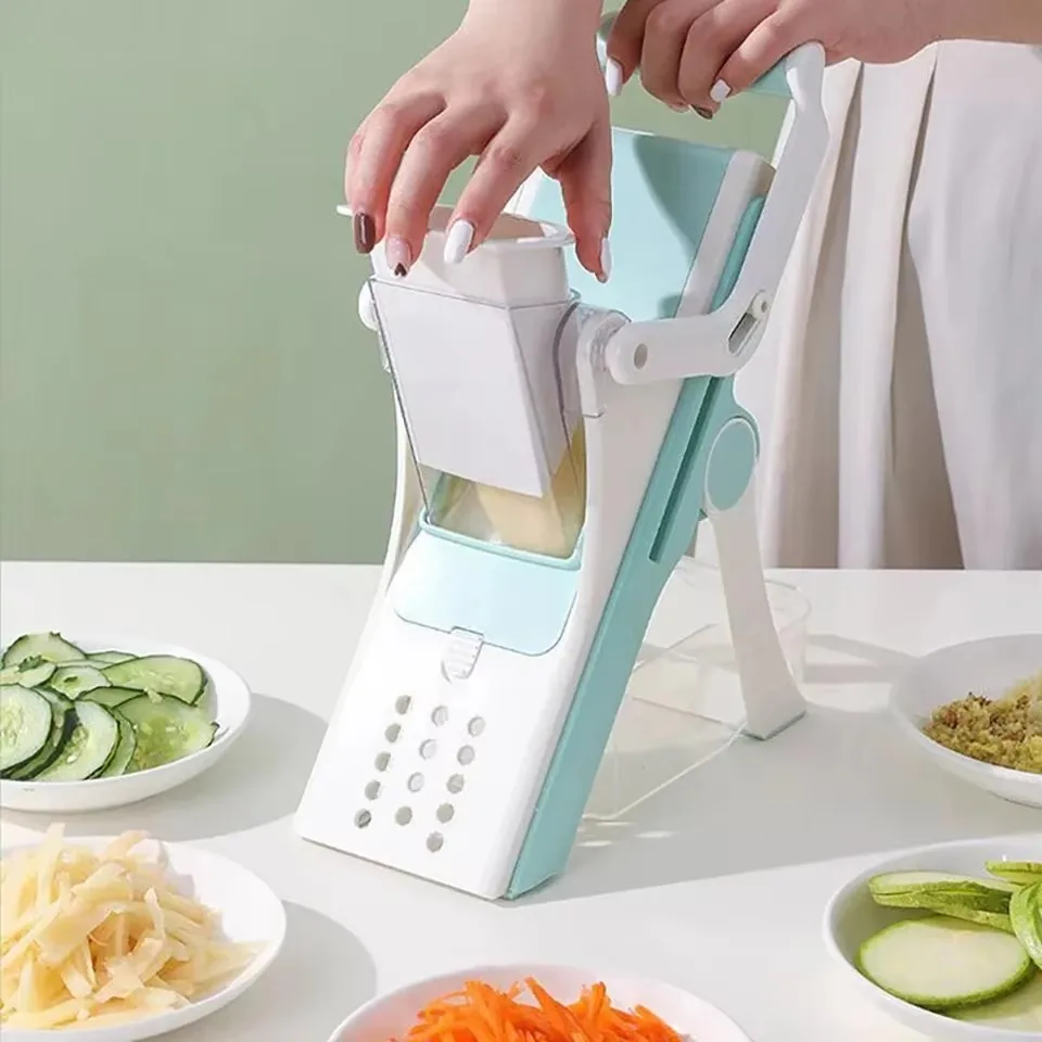 

Donirt 5 in 1 Vegetable Cutter Mandoline Slicer Manual Food Chopper Fruit Potato Cucumber Carrot Meat Slicer Shredder Safe Slice