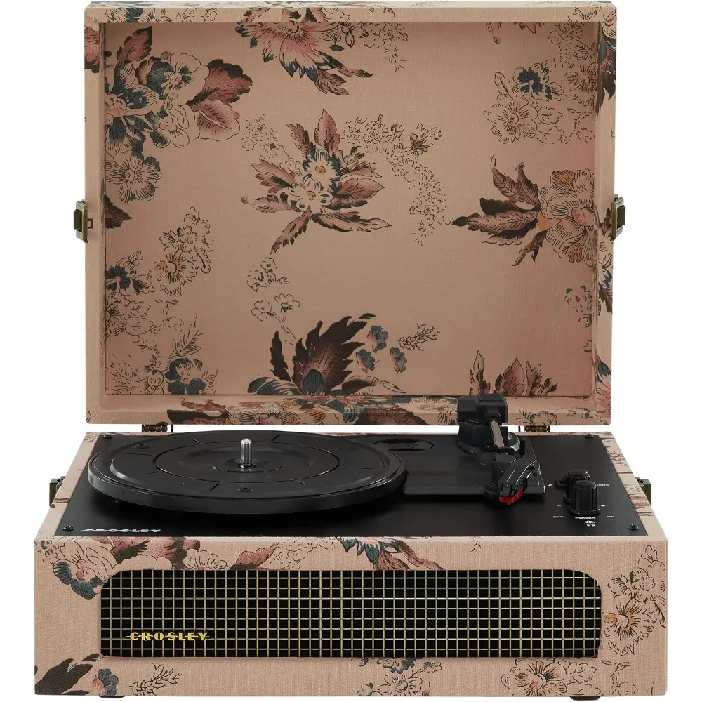 Vintage Portable Vinyl Record Player Turntable with Bluetooth and Built-in Speakers