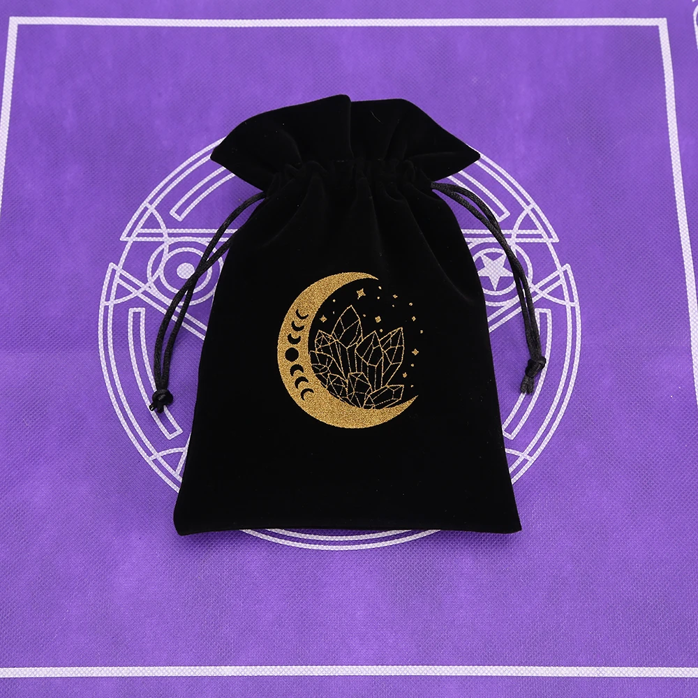 1Pcs 13x18cm Tarot Storage Velvet Bag Drawstring Pocket Board Game Card Embroidery Package Witchcraft Supplies for Altar Tarot