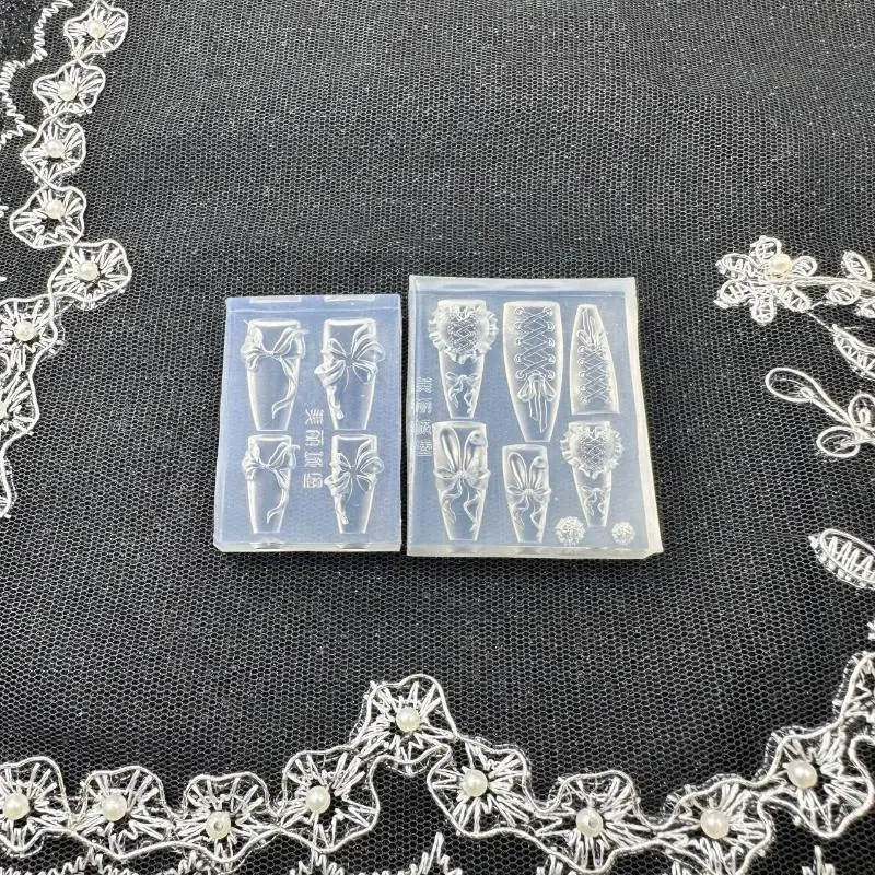 Crème Punk lapin ruban moule faucon paon amour oiseaux 3D acrylique moule Nail Art décorations ongles bricolage Silicone ongles moule