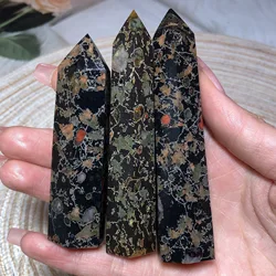 Natural Crystal Plum Bloosom Jasper Tower Gemstone Healing High Quality Reiki Energy Ore Home Decorations Room Decor Gift