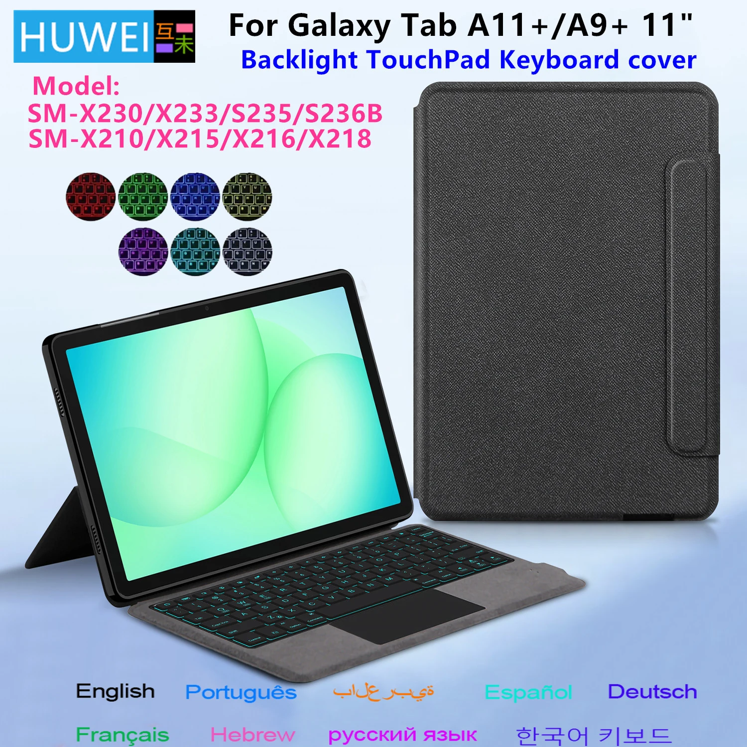 

Keyboard Case For Samsung Galaxy Tab A11 Plus 11 inch 2025 SM-X230 X233 Tablet Keyboard Cover for Tab A11+ A9+ 11'' Case Funda