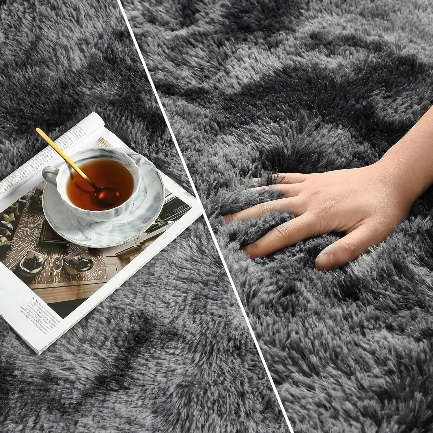 Lochas سوبر لينة أفخم التعادل صبغ المخملية السجاد لديكور المنزل حجم كبير أشعث البساط رقيق السجاد لغرفة المعيشة غرفة نوم غرفة الاطفال