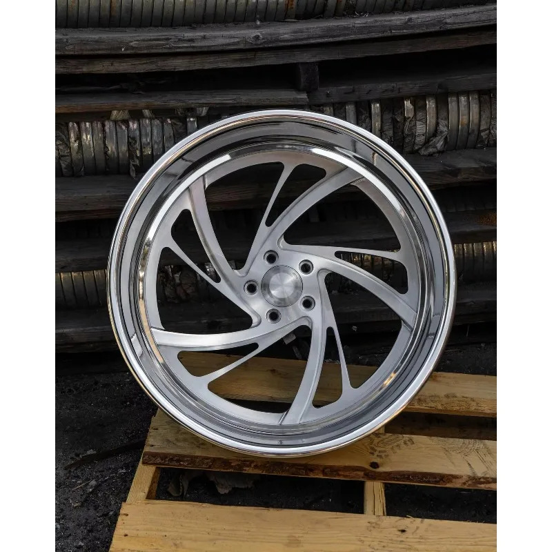 【2026】RCSR Custom 2 Piece Whee 5x112 5x120 5x114.3 22 24 26 Inch Rims Forged Wheels Deep Dish Rims Chrome Brush Rims For Pickup