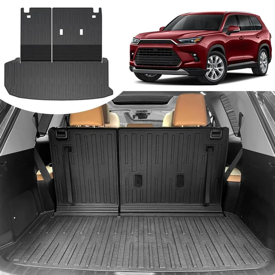 

Liner for 2026 2025 2024 Grand Highlander Accessories, Cargo Mat Seat Backrest 2 in 1 Mat AllWeather TPE Back Seat Protector Tru