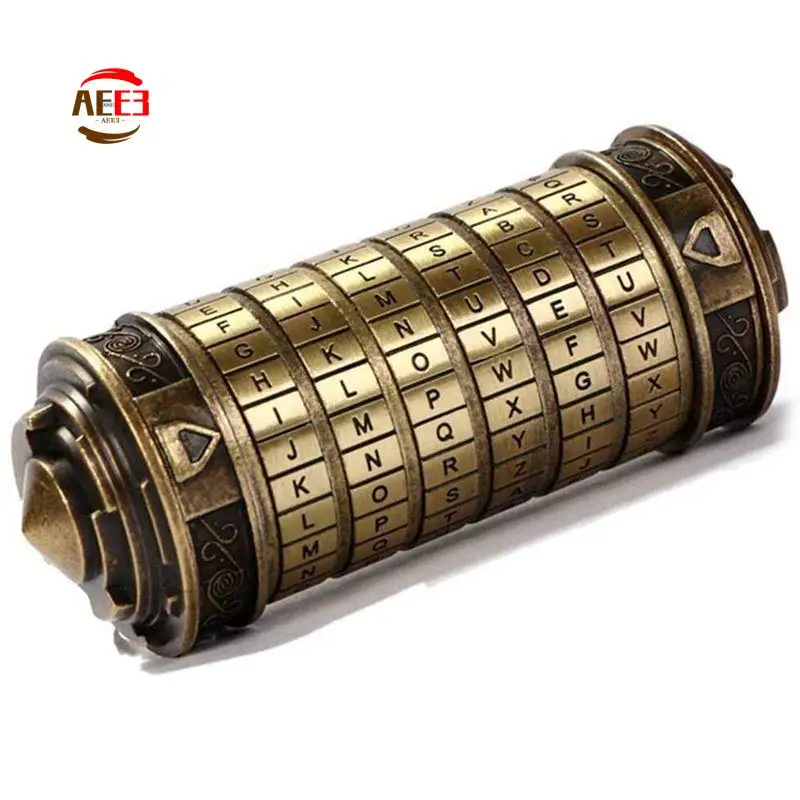 AEE3-Da Vinci Code Mini Lock Puzzle Box With Compartment Anniversary Code Lock As Gift For Boy And Girl