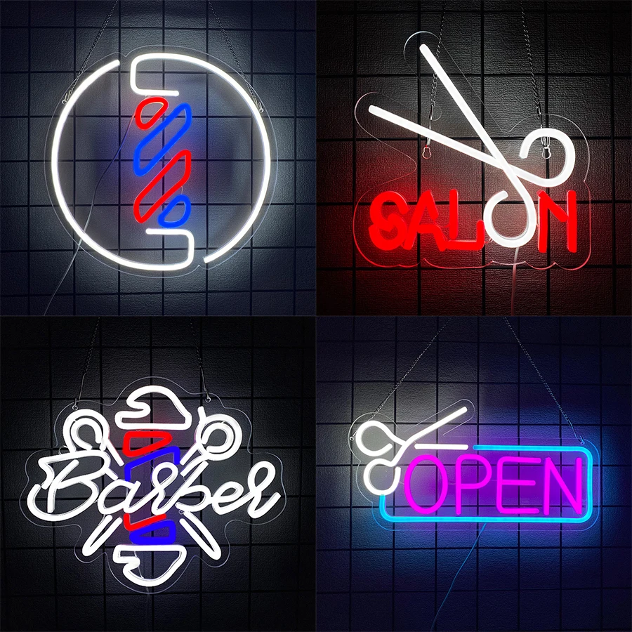 Неоновая вывеска серии парикмахерских, лучший подарок для парикмахеров, питание от USB, используется для делового декора салонов красоты и салонов