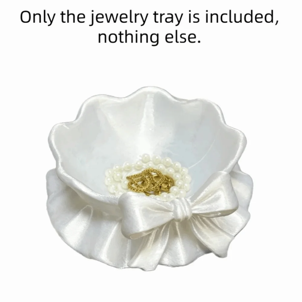 

Элегантная подставка для украшений с 3D-печатью, декоративная подставка для колец с бантом и лентой, креативные барочные тарелки для украшений, для использования на рабочем столе