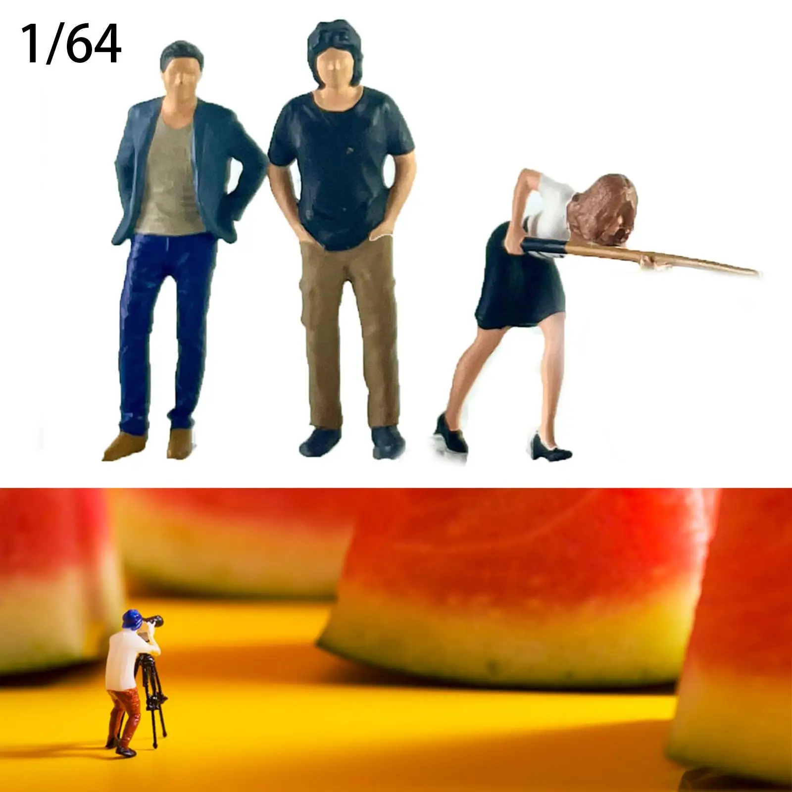 Set Model Figur Biliar Miniatur Pengukur S Tata Letak Model Figur Orang 1:64