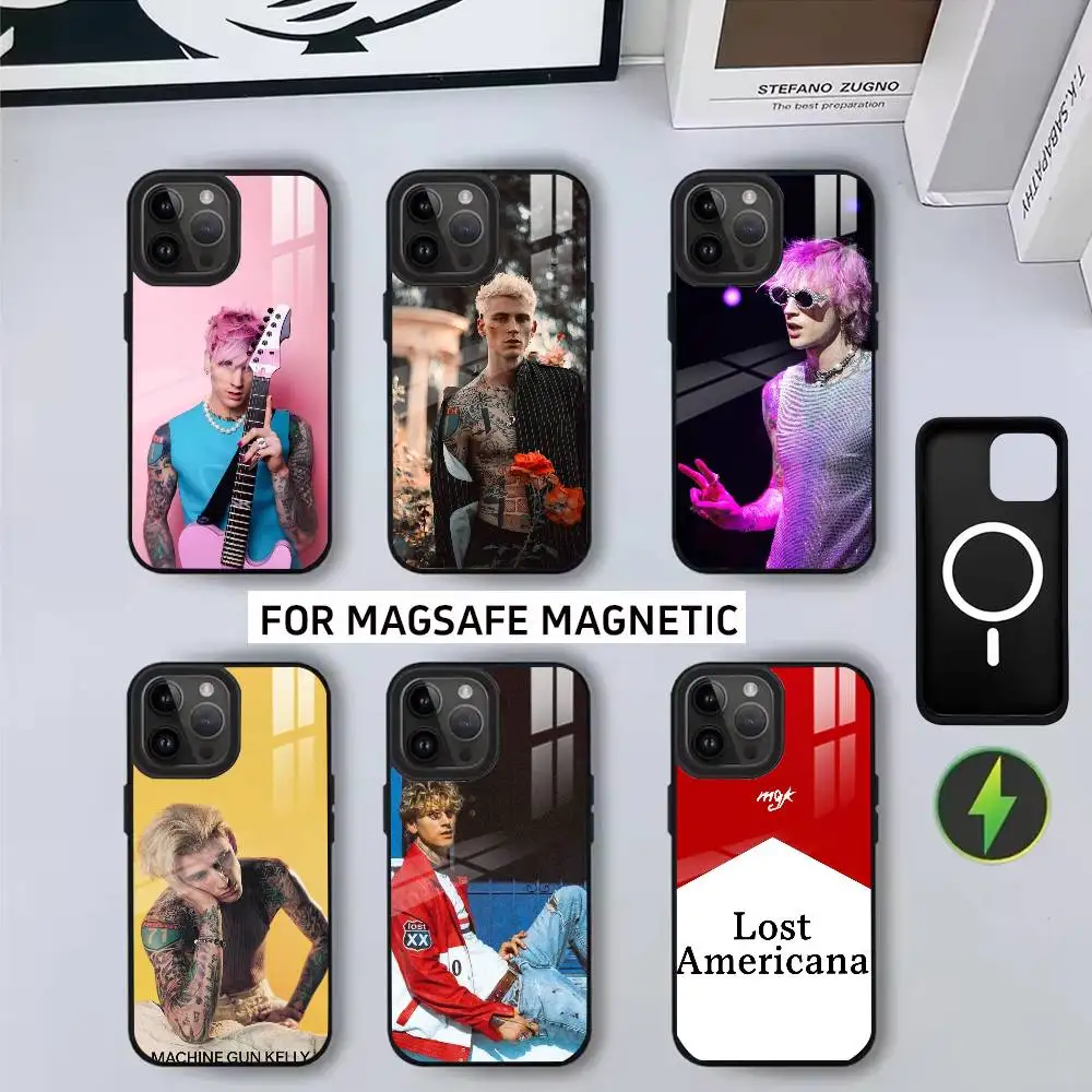 

M-MGK LOST AMERICANA Phone Case For iPhone17,16,15,14,13,12,11 Plus,Pro Magnetic For Magsafe Wireless Charging
