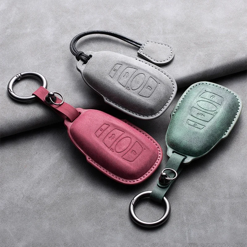 

Leather Car Key Case Cover Keychain For Subaru BRZ XV SV Forester Legacy Outback Crosstrek Impreza WRX Ascent Key Accessories