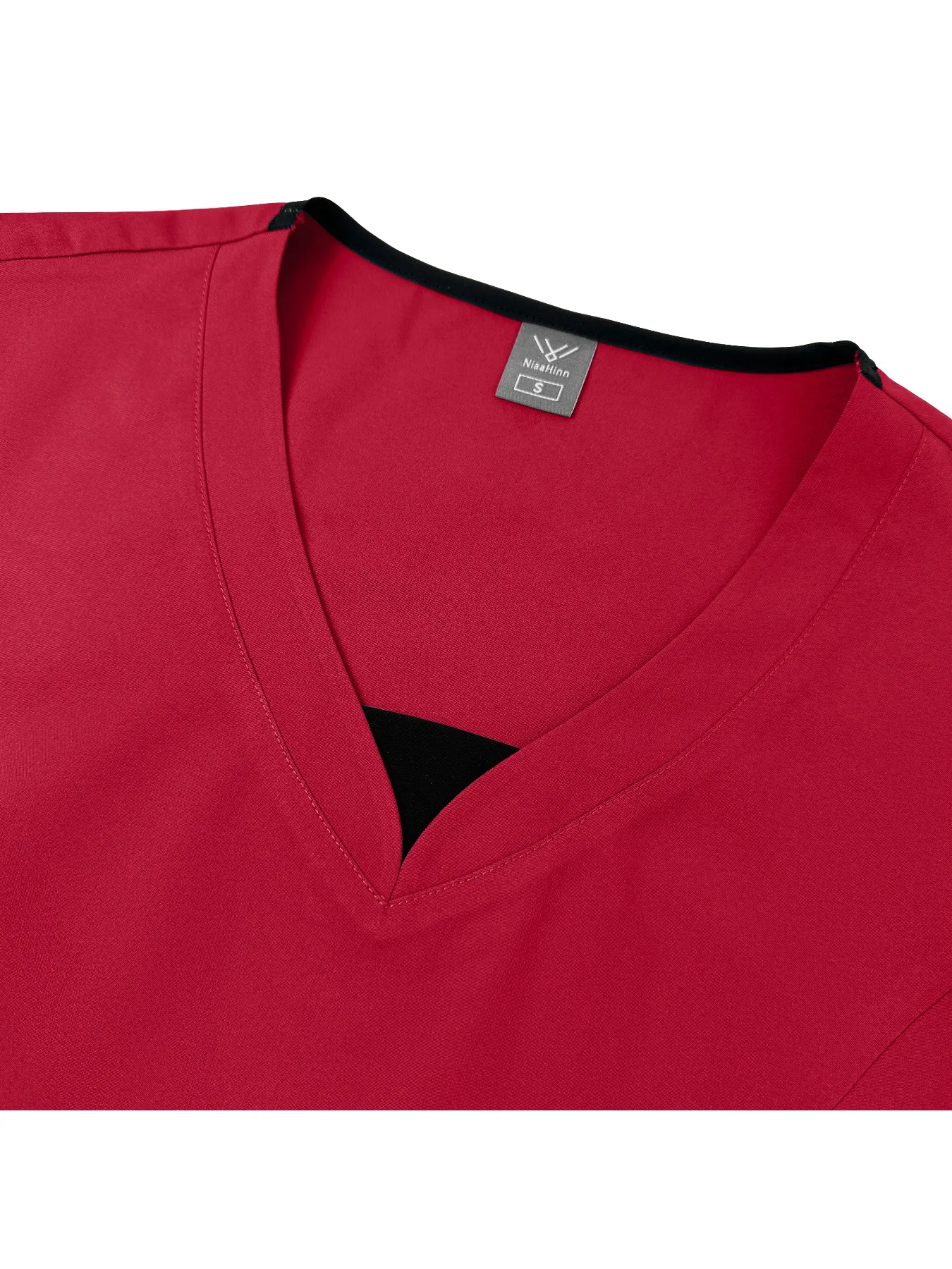 Color Block Short Sleeve Drawstring Straight Pants Uniform With Pockets Stretch Breathable For Low Impact Sports And Errands