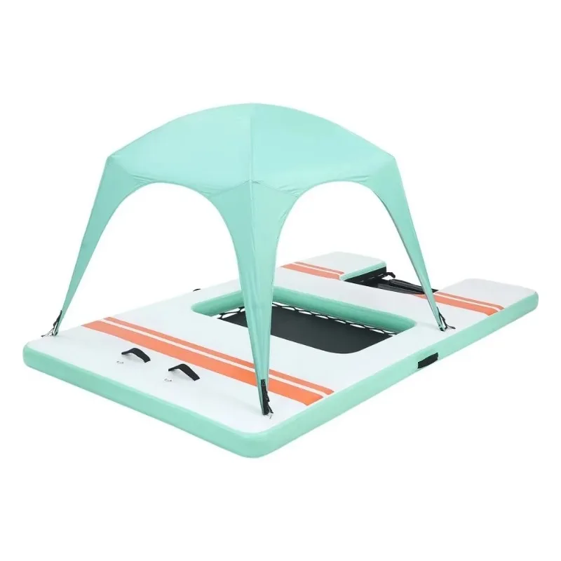 High-quality custom logo dog inflatable water ramp, durable drip-seam dog ladder climbing platform