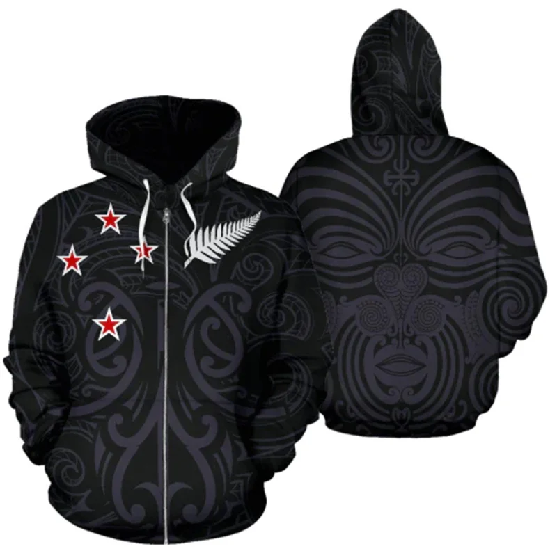 3D gedruckt Neuseeland Aotearoa Silber Farn Hoodie Y2k Flagge neu in Hoodies & Sweatshirts Hoodies für Männer Pullover Frauen Kleidung