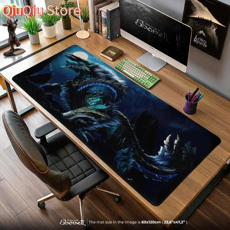 

Zinogre Thunder Wolf Mouse Pad – Epic Monster Hunter Scene Under Moonlight, Gaming Desk Mat, Capcom Fan Gift, Hunter Gear
