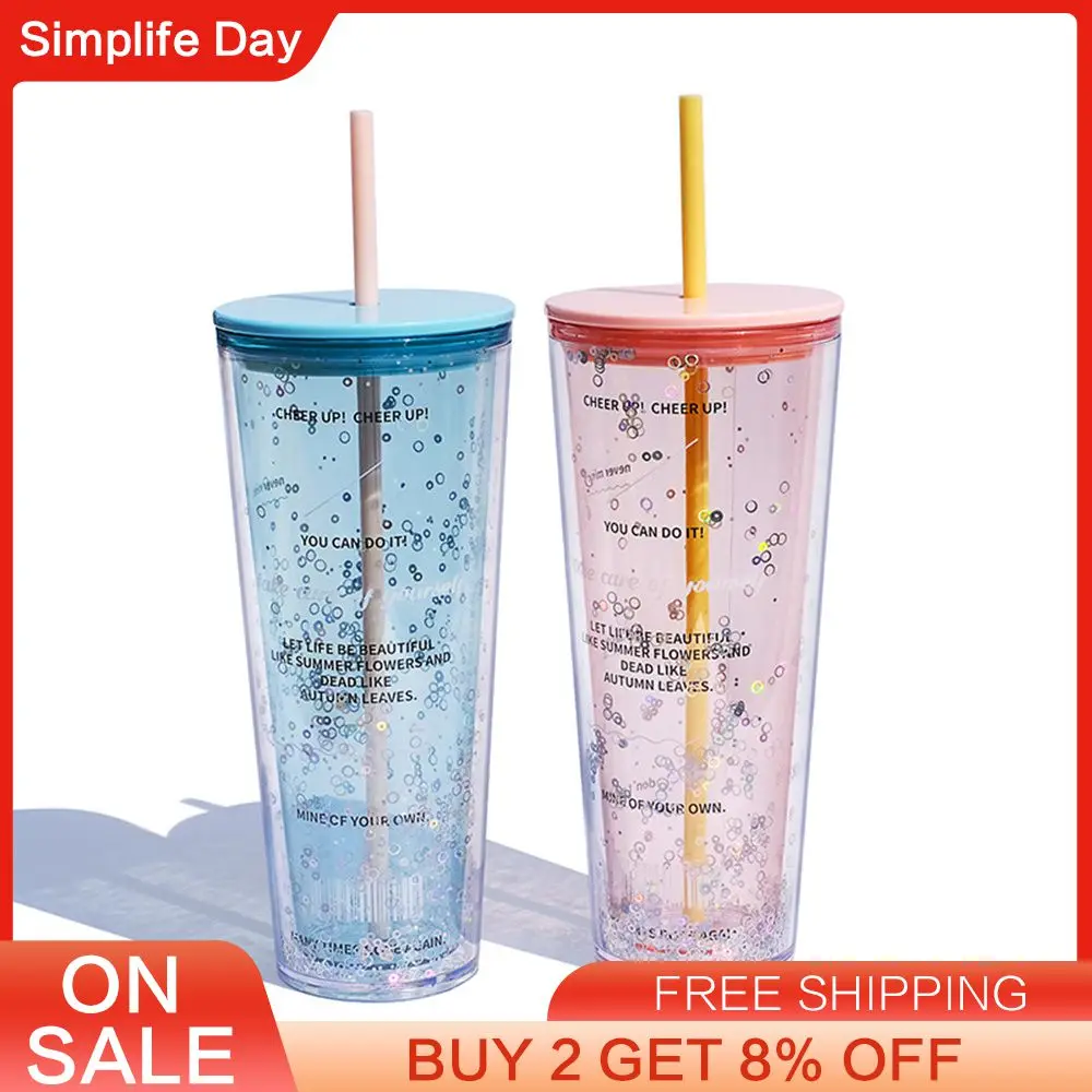 Straw Cup Pay Attention To Quality Plastics Plastic Cup Beverage Cups Milk Juice Cup Smooth Edges Without Damaging The Mouth