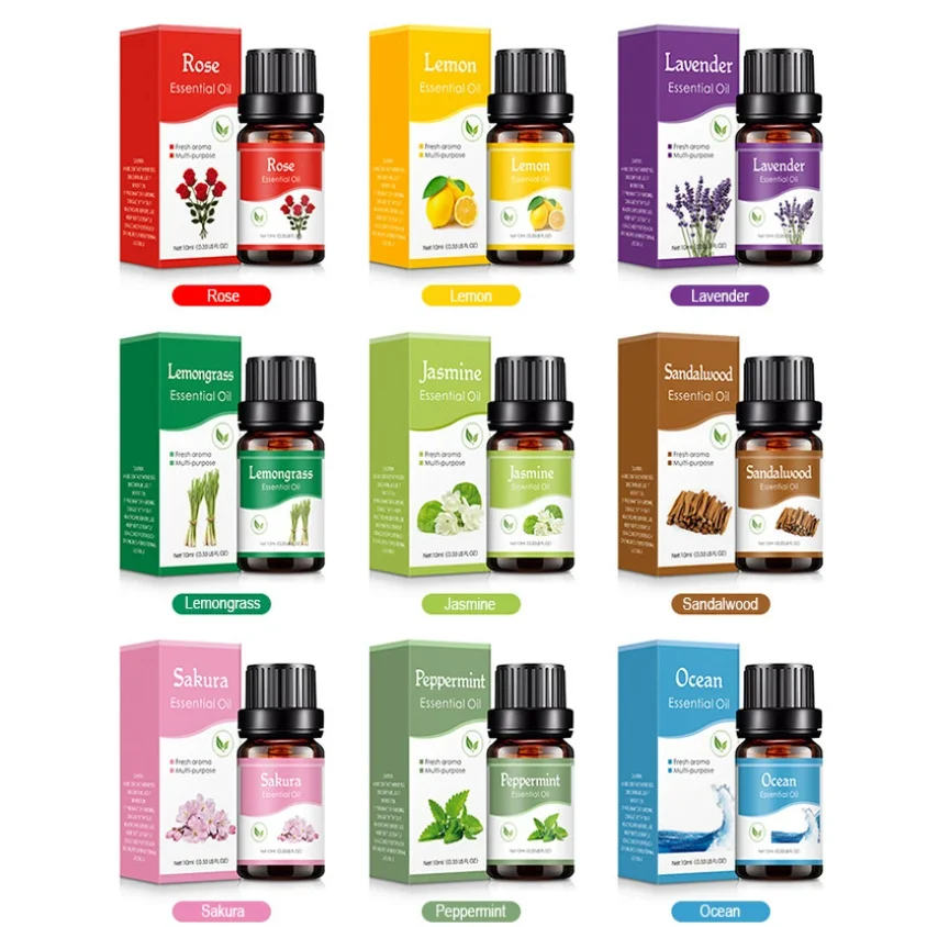 

18 Flavors Essential Oils for Aroma Diffuser Air Humidifier Home Water-soluble 10ml Air Freshener Scents Fragrance Oil Perfume