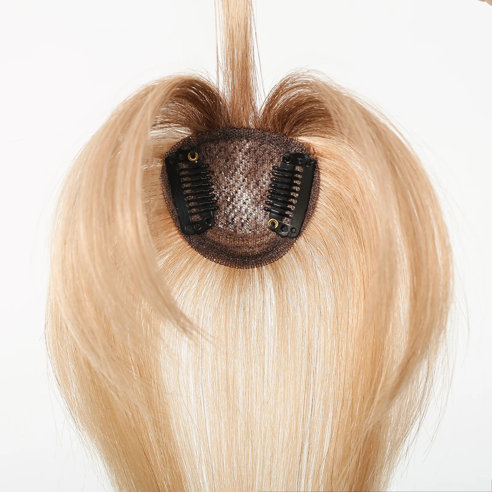 100% شعر بشري أشقر أومبير بلانت قص الانفجارات Wispy مع سوالف 5x5 سنتيمتر كليب في هامش هيربيسي مع رقعة شعر علوية للاستخدام اليومي #6