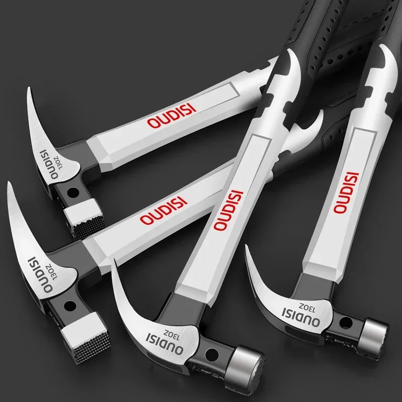 Long Handle Claw Hammer Double Nail High Carbon Steel Household Durable Anti Slip Industrial Grade Hand Tool