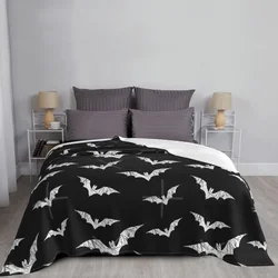 Bats Pattern Throw Blanket Halloween Goth Fleece Flannel Lightweight Blankets for Home Office Couch Bed Sofa Car All Season