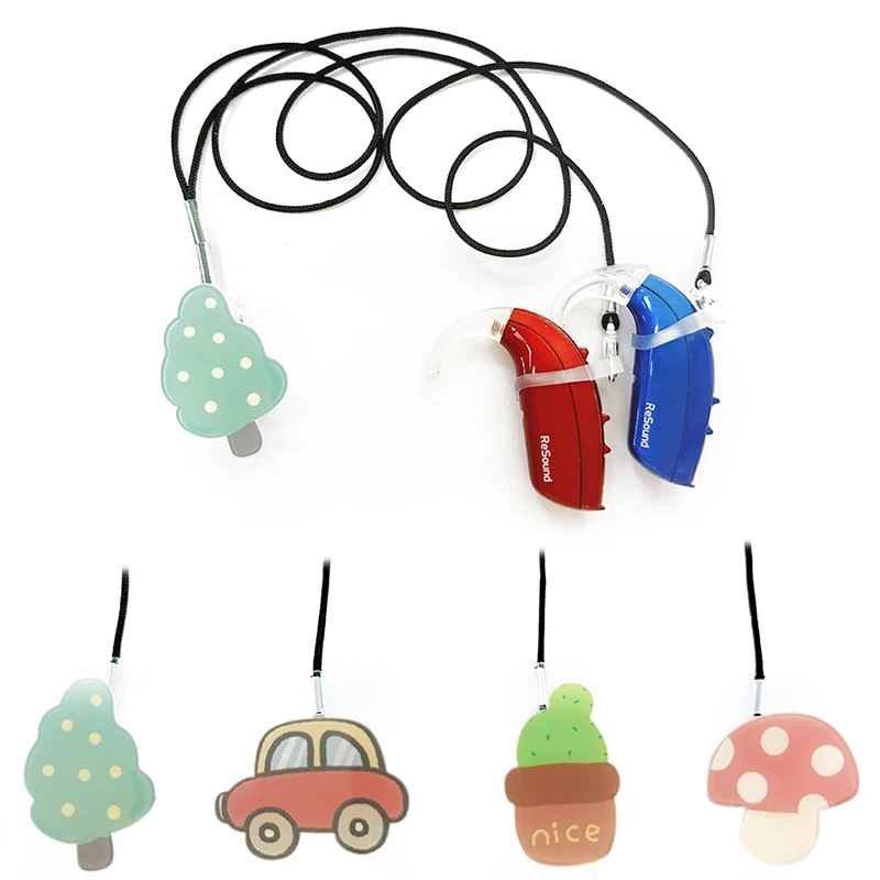 BTE Hearing Aid Clip Rope Lanyard Fashionable Lovely BTE Hearing Aid Clip Holder For Children Kids Elderly Anti Lost Double Ear