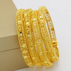 Middle East 1pcs Copper gold-Plated Bangles Dubai Fashion Jewelry For Summer Women Party Gift
