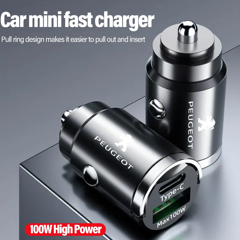 شاحن سيارة لبيجو 208 3008 308 2008 207 107 508 607 106 408 5008 4008 USB Type-C الهاتف المخفية شحن سريع تحويل المكونات