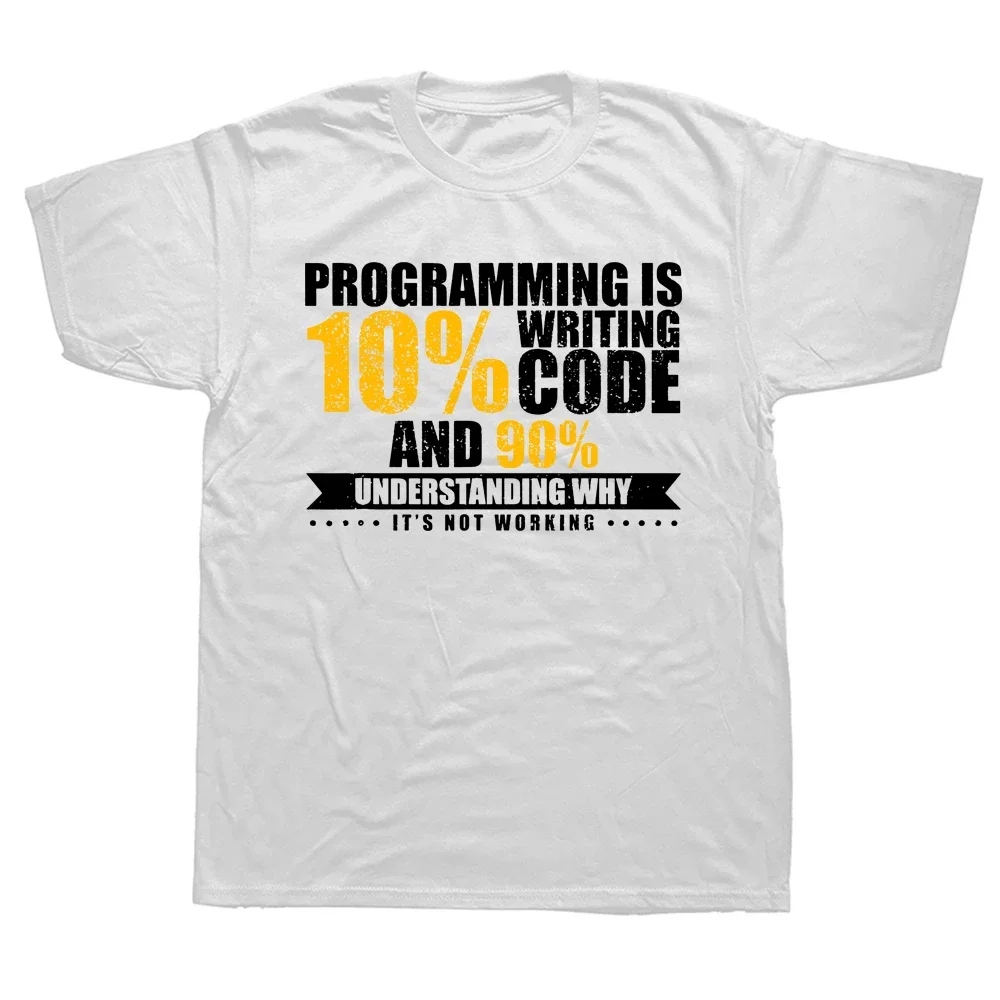 Short-sleeved T-shirt with Street Style, Humorous Summer Design, Slogans and Patterns, A Birthday Gift for Software Programmers.