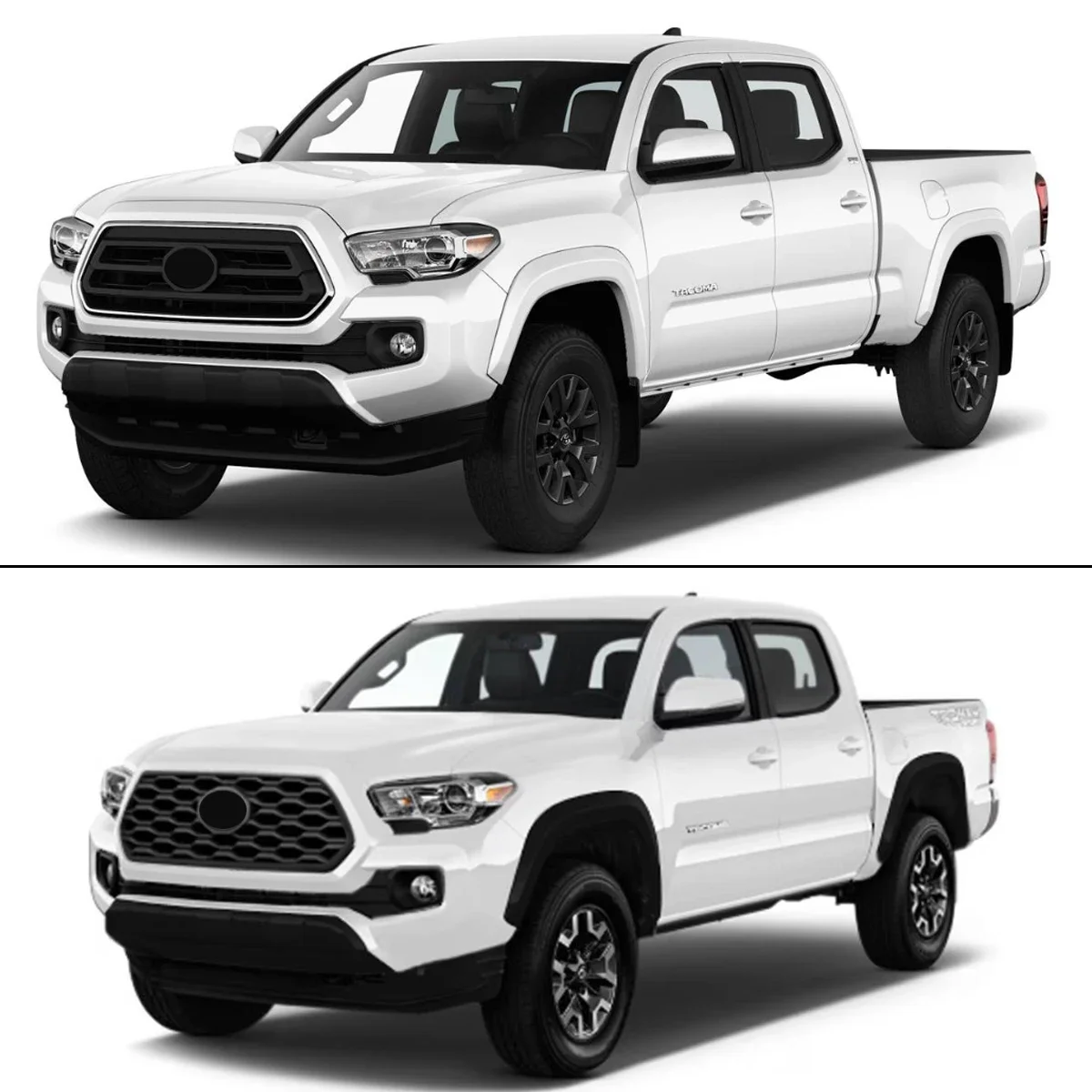 Grill Parts for Toyota Tacoma 16-2022 Super White Grille Outer Frame Surround+Bracket Holder