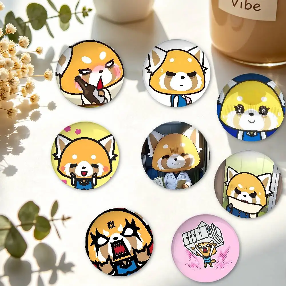 A-Aggressive R-Retsuko Badges Creative Tinplate Button PinsBrooch Creative Quotes Badge Clothes Gift For Kids Friends