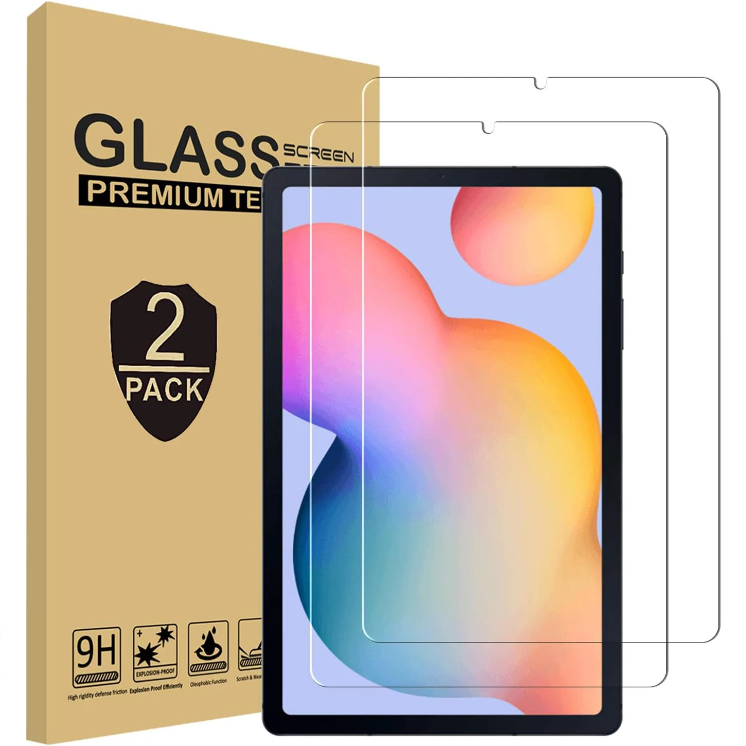 2pcs 9H Tempered Glass For Samsung Galaxy Tab S6 Lite 10.4'' 2020-2024 P610 P613 P620 Clear Screen Protector Anti Scratch Film