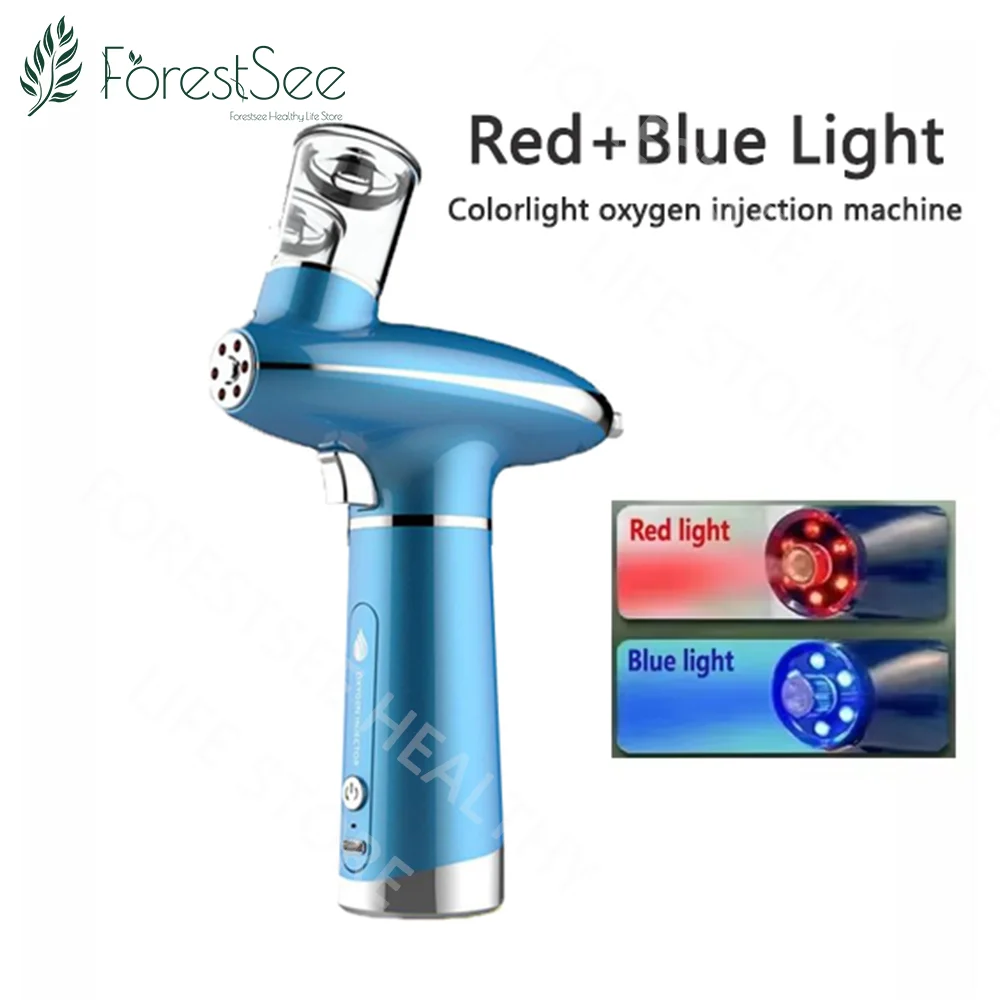 

Red And Blue Light Beauty Sprayer High Pressure Nano Oxygen Jet Facial Skin Care Humidifier Home Salon Usb Facial Hydrator