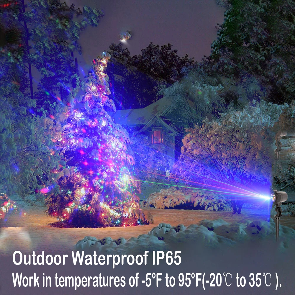 Outdoor Christmas Projector New Year Laser Light Garden Lawn Decoration House Xmas Window Holiday\'s Street Fairy Lighting