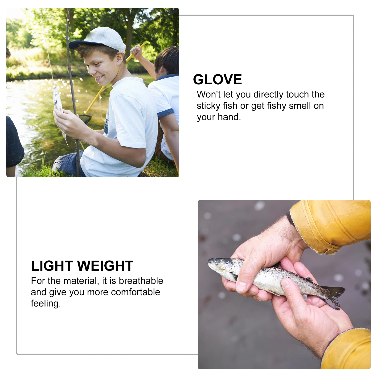 

Anti-Slip Fishing Skidproof Rubber Fish Catching Gloves Breathable Polyester Gloves Buckle Design Anti-Fishbone Odor Resistant