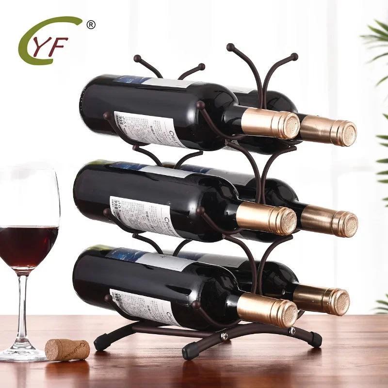 European style simple multi-bottle wine rack Restaurant home wrought iron wine display wine rack ornaments