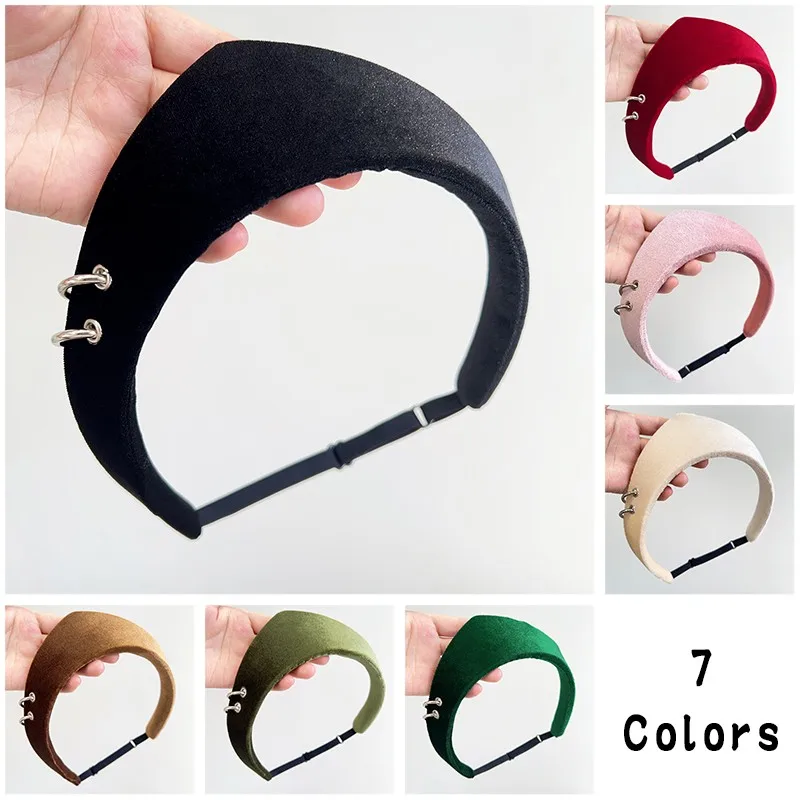 Velvet Crown Women Hairband Top Hollow Out Ring Headband Vintage Style French Elegant Wide Sponge Hair Band Hair Accessories